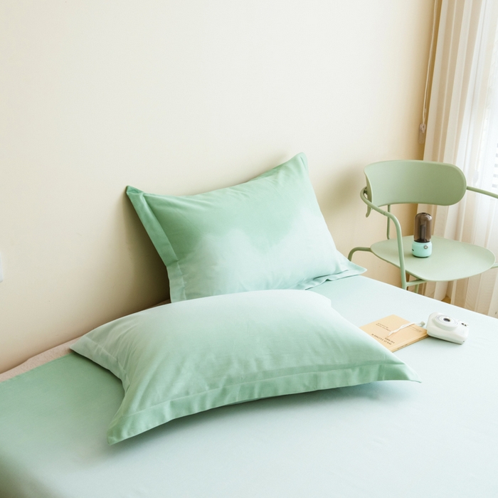 91家纺网 家纺一手货源 找家纺 印季家纺 2025新款全棉纯棉加厚混纺磨毛淡墨痕四件套 淡墨痕-绿