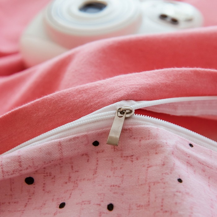 91家纺网 家纺一手货源 找家纺 印季家纺 2025新款全棉纯棉加厚混纺磨毛淡墨痕四件套 淡墨痕-粉