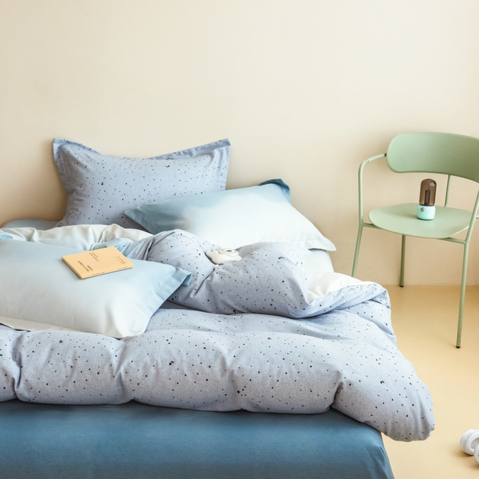 91家纺网 家纺一手货源 找家纺 印季家纺 2025新款全棉纯棉加厚混纺磨毛淡墨痕四件套 淡墨痕-兰