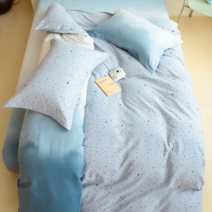 91家纺网 家纺一手货源 找家纺 印季家纺 2025新款全棉纯棉加厚混纺磨毛淡墨痕四件套 淡墨痕-兰