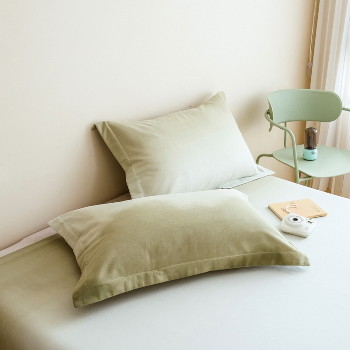 91家纺网 家纺一手货源 找家纺 印季家纺 2025新款全棉纯棉加厚混纺磨毛淡墨痕四件套 淡墨痕-深绿