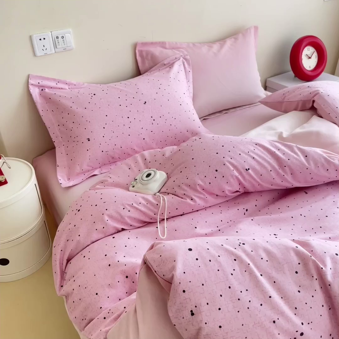 91家纺网 家纺一手货源 找家纺 （总）印季家纺 2025新款全棉纯棉加厚混纺磨毛淡墨痕四件套