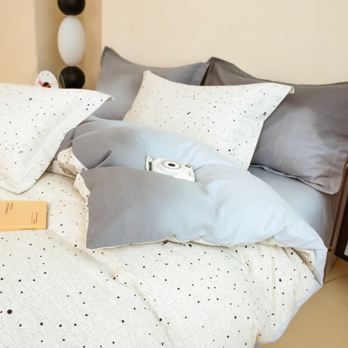 91家纺网 家纺一手货源 找家纺 印季家纺 2025新款全棉纯棉加厚混纺磨毛淡墨痕四件套 淡墨痕-米