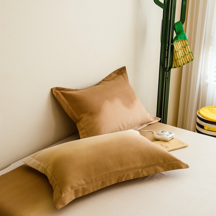 91家纺网 家纺一手货源 找家纺 印季家纺 2025新款全棉纯棉加厚混纺磨毛淡墨痕四件套 淡墨痕-棕