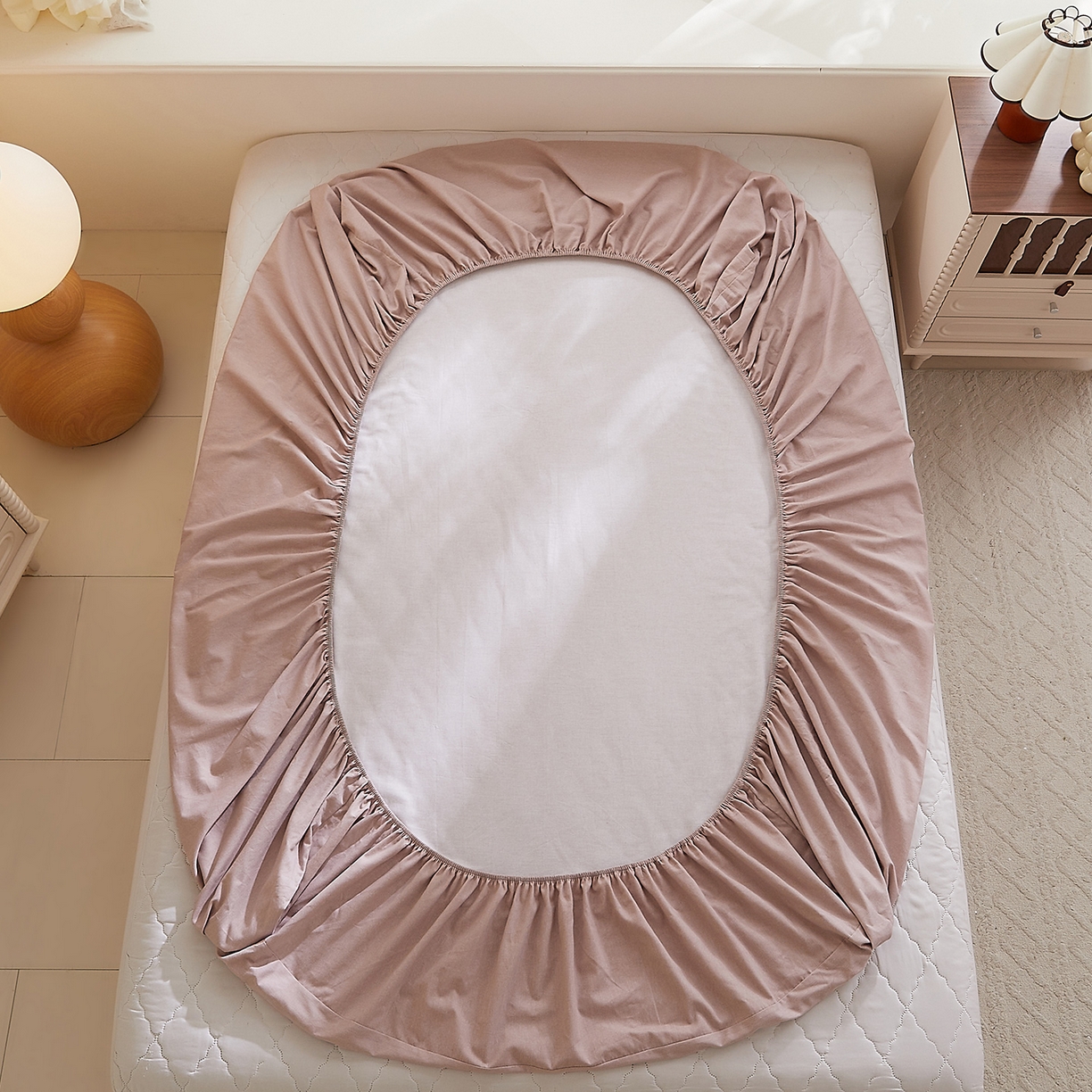 91家纺网 家纺一手货源 找家纺 DoDo 兜兜 2026新款全棉纯棉磨毛印花单床笠 床笠单件 B版百利甜酒-旺趣