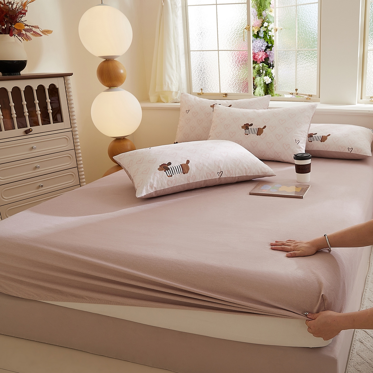 91家纺网 家纺一手货源 找家纺 DoDo 兜兜 2026新款全棉纯棉磨毛印花单床笠 床笠单件 B版百利甜酒-旺趣