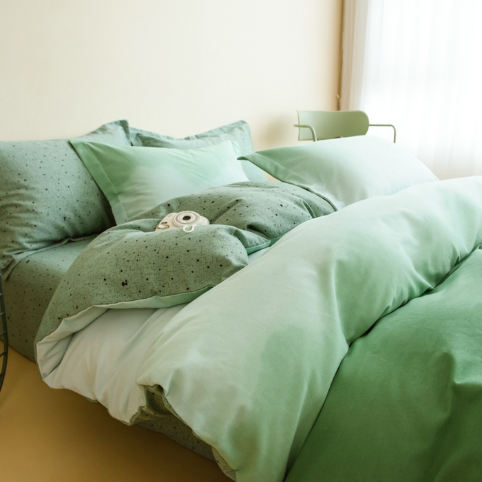 91家纺网 家纺一手货源 找家纺 （总）印季家纺 2025新款全棉纯棉加厚渐变混纺磨毛四件套-过江寒