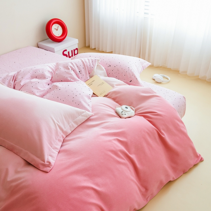 91家纺网 家纺一手货源 找家纺 （总）印季家纺 2025新款全棉纯棉加厚渐变混纺磨毛四件套-过江寒