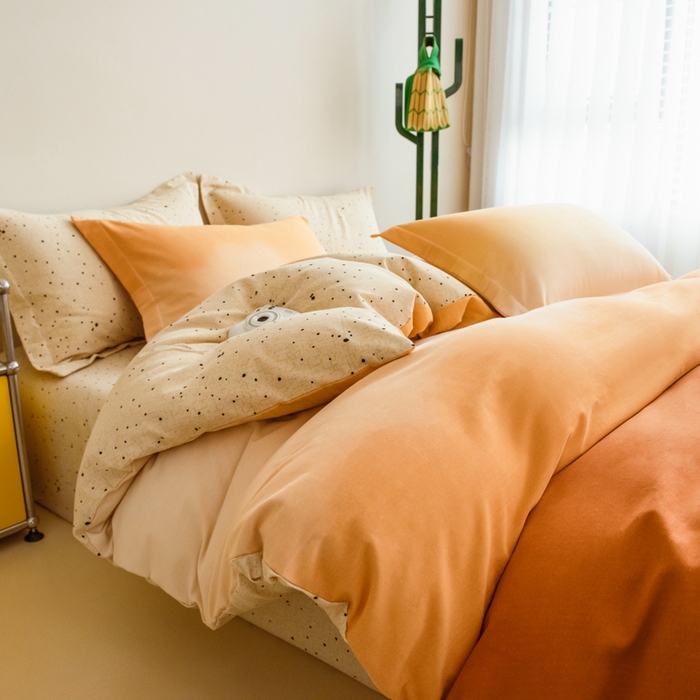 91家纺网 家纺一手货源 找家纺 （总）印季家纺 2025新款全棉纯棉加厚渐变混纺磨毛四件套-过江寒