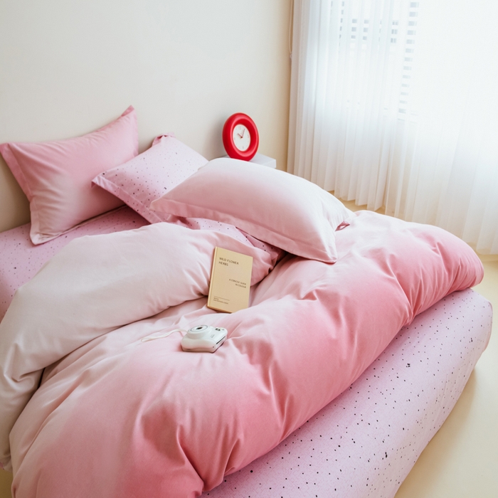 91家纺网 家纺一手货源 找家纺 （总）印季家纺 2025新款全棉纯棉加厚渐变混纺磨毛四件套-过江寒