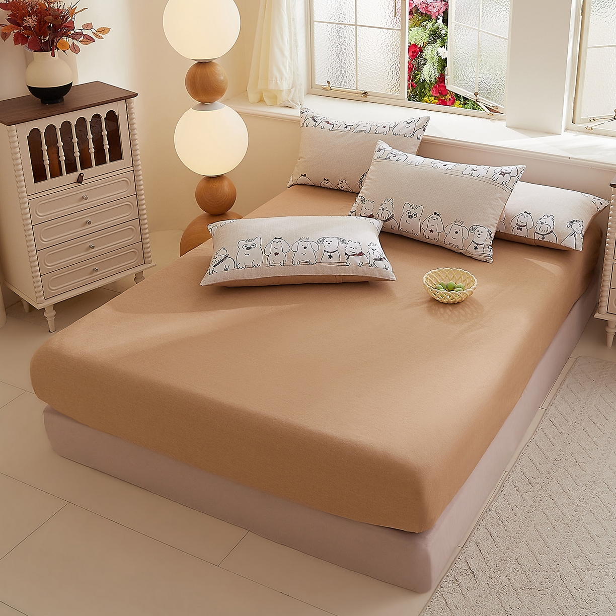 DoDo 兜兜 2026新款全棉纯棉磨毛印花单床笠 床笠单件 B版伽罗纹理-奥汀