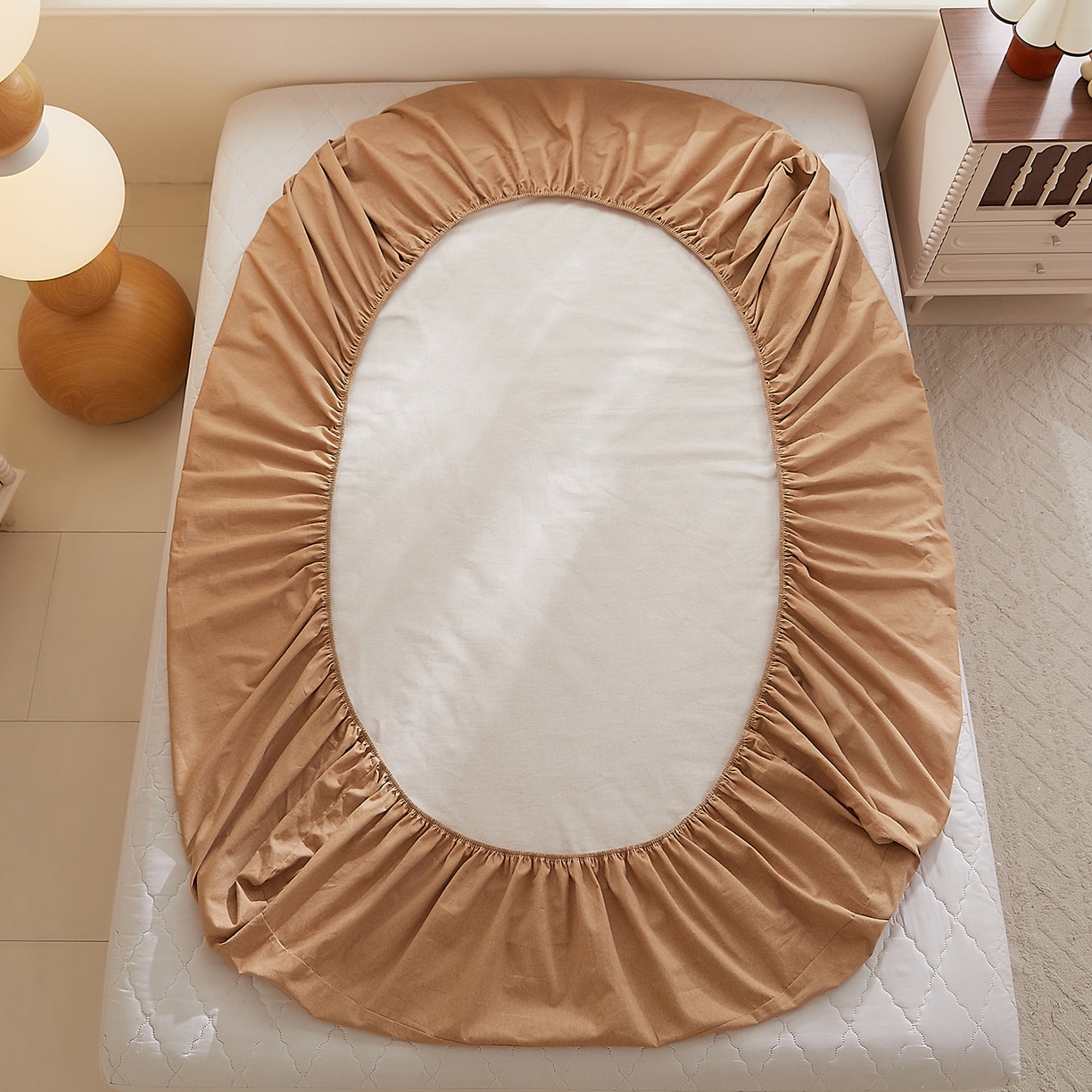 91家纺网 家纺一手货源 找家纺 DoDo 兜兜 2026新款全棉纯棉磨毛印花单床笠 床笠单件 B版伽罗纹理-奥汀