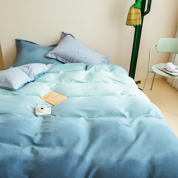 91家纺网 家纺一手货源 找家纺 印季家纺 2025新款全棉纯棉加厚渐变混纺磨毛四件套-过江寒 过江寒-深蓝