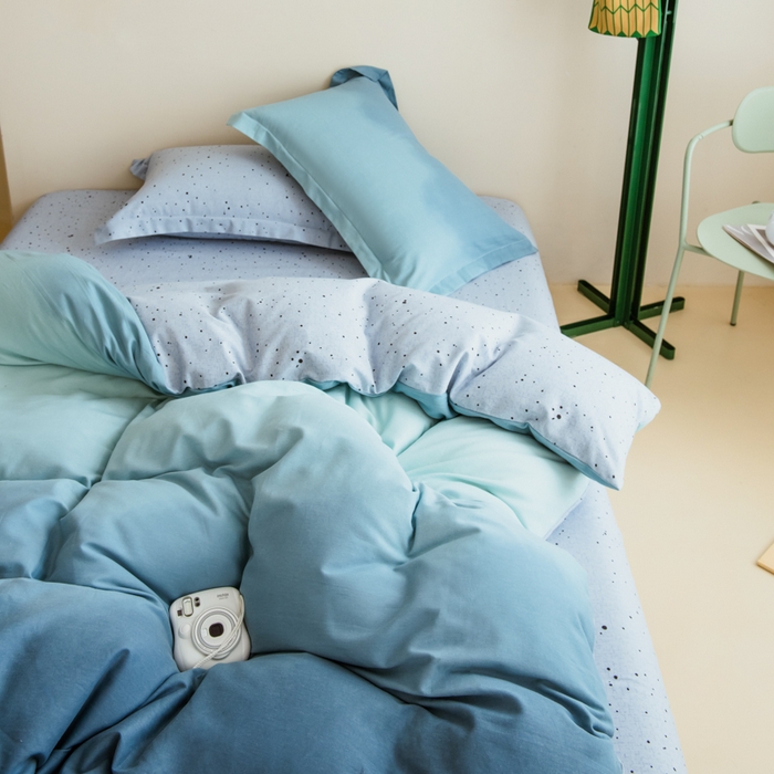 91家纺网 家纺一手货源 找家纺 印季家纺 2025新款全棉纯棉加厚渐变混纺磨毛四件套-过江寒 过江寒-深蓝