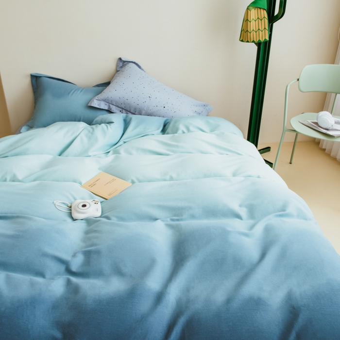 91家纺网 家纺一手货源 找家纺 印季家纺 2025新款全棉纯棉加厚渐变混纺磨毛四件套-过江寒 过江寒-深蓝