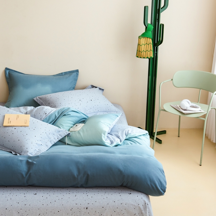 91家纺网 家纺一手货源 找家纺 印季家纺 2025新款全棉纯棉加厚渐变混纺磨毛四件套-过江寒 过江寒-深蓝