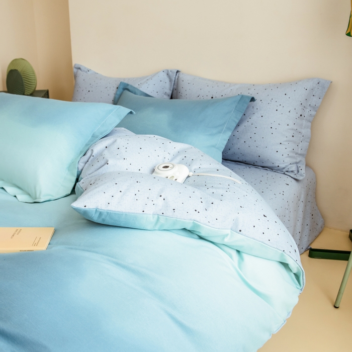 91家纺网 家纺一手货源 找家纺 印季家纺 2025新款全棉纯棉加厚渐变混纺磨毛四件套-过江寒 过江寒-深蓝