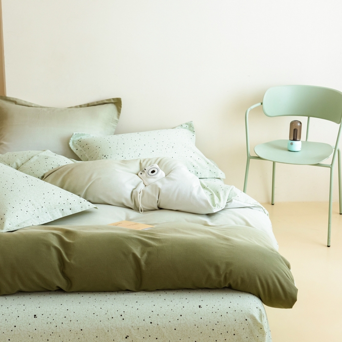 91家纺网 家纺一手货源 找家纺 印季家纺 2025新款全棉纯棉加厚渐变混纺磨毛四件套-过江寒 过江寒-深绿