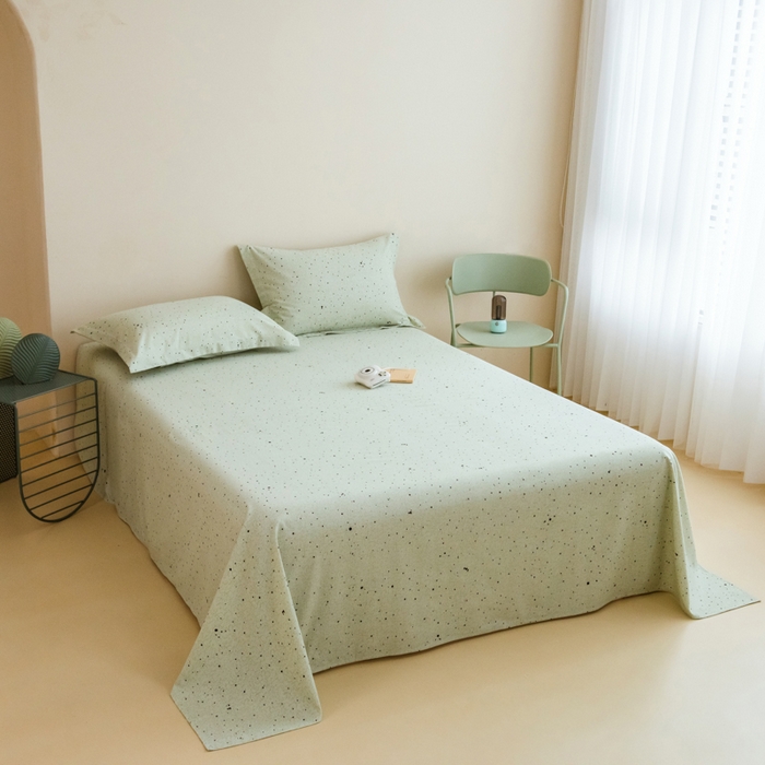 91家纺网 家纺一手货源 找家纺 印季家纺 2025新款全棉纯棉加厚渐变混纺磨毛四件套-过江寒 过江寒-深绿