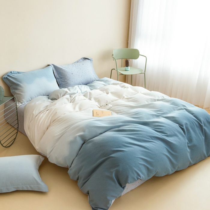 91家纺网 家纺一手货源 找家纺 印季家纺 2025新款全棉纯棉加厚渐变混纺磨毛四件套-过江寒 过江寒-兰