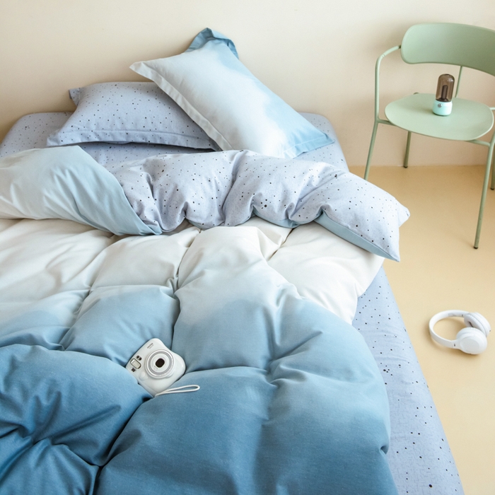 91家纺网 家纺一手货源 找家纺 印季家纺 2025新款全棉纯棉加厚渐变混纺磨毛四件套-过江寒 过江寒-兰