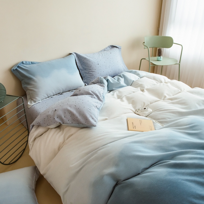 91家纺网 家纺一手货源 找家纺 印季家纺 2025新款全棉纯棉加厚渐变混纺磨毛四件套-过江寒 过江寒-兰