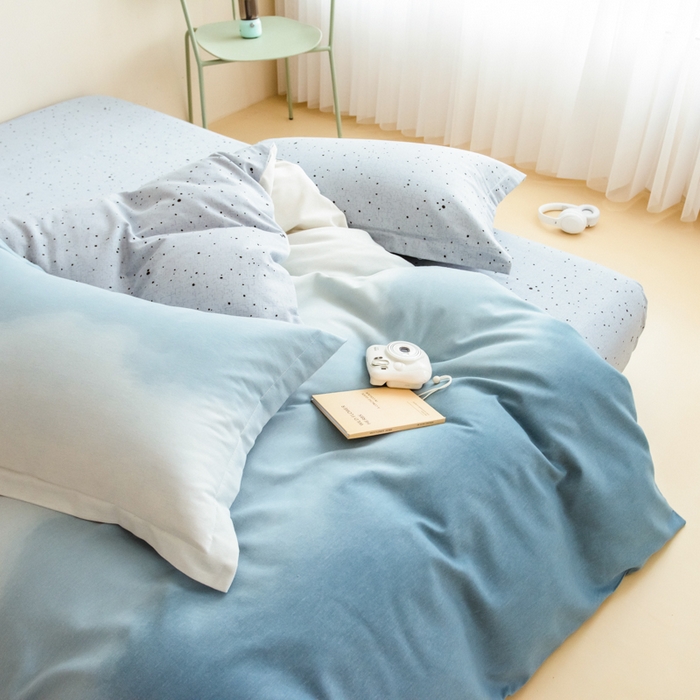 91家纺网 家纺一手货源 找家纺 印季家纺 2025新款全棉纯棉加厚渐变混纺磨毛四件套-过江寒 过江寒-兰