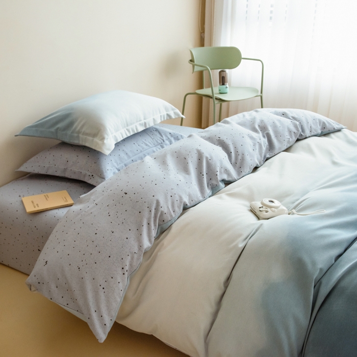 91家纺网 家纺一手货源 找家纺 印季家纺 2025新款全棉纯棉加厚渐变混纺磨毛四件套-过江寒 过江寒-兰