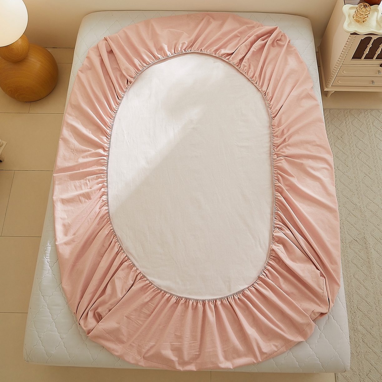 91家纺网 家纺一手货源 找家纺 DoDo 兜兜 2026新款全棉纯棉磨毛印花单床笠 床笠单件 B版梅染色-静影