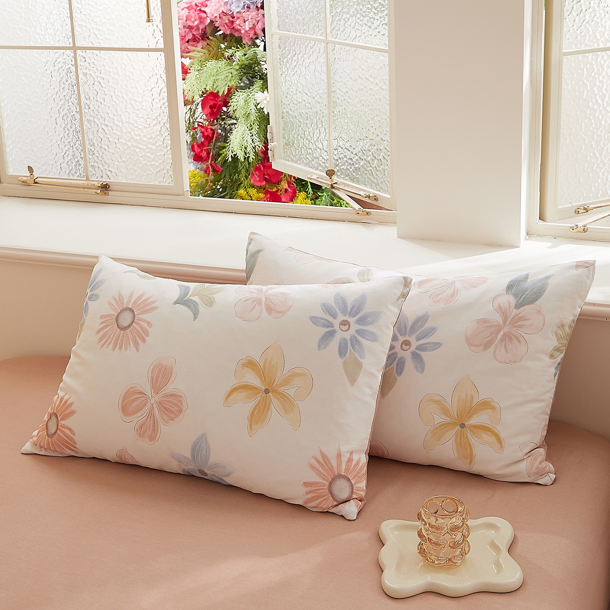 91家纺网 家纺一手货源 找家纺 DoDo 兜兜 2026新款全棉纯棉磨毛印花单床笠 床笠单件 B版松叶咖-晨花