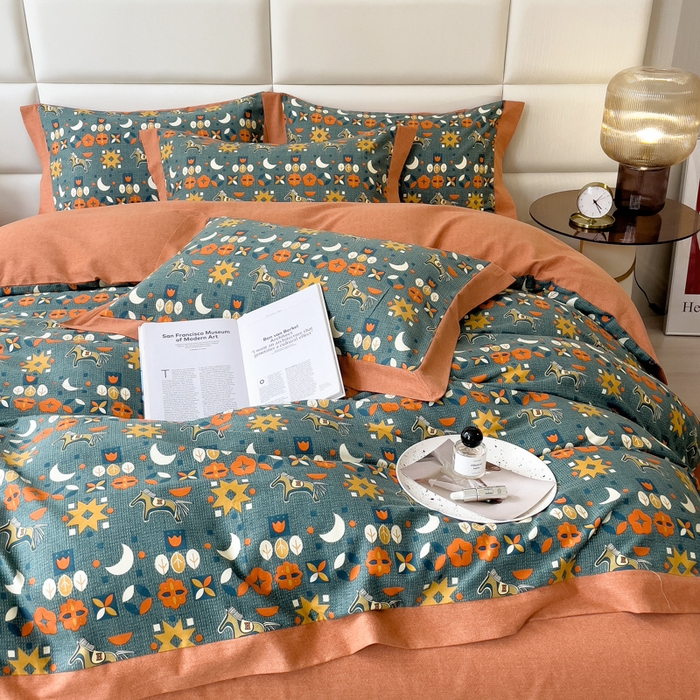 91家纺网 家纺一手货源 找家纺 （总）印季家纺 2025新款生态全棉纯棉磨毛混纺欧式花边款四件套