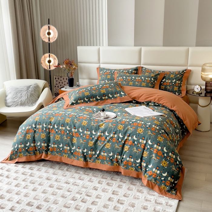 91家纺网 家纺一手货源 找家纺 （总）印季家纺 2025新款生态全棉纯棉磨毛混纺欧式花边款四件套