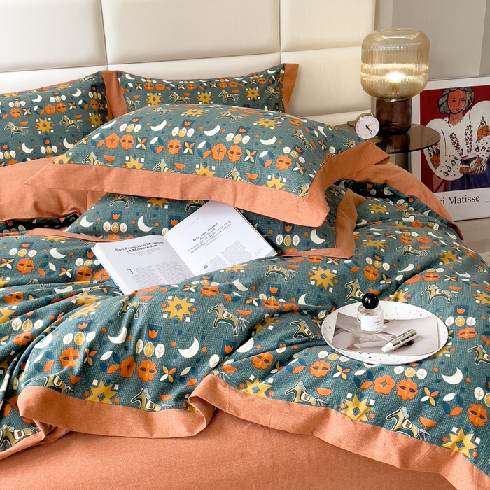 91家纺网 家纺一手货源 找家纺 （总）印季家纺 2025新款生态全棉纯棉磨毛混纺欧式花边款四件套