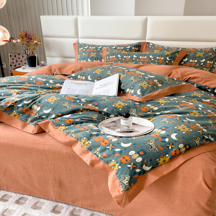 91家纺网 家纺一手货源 找家纺 （总）印季家纺 2025新款生态全棉纯棉磨毛混纺欧式花边款四件套