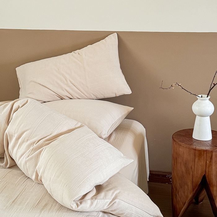 91家纺网 家纺一手货源 找家纺 （总）山舍家居 2024新款全棉色织双层纱四件套--川寂系列