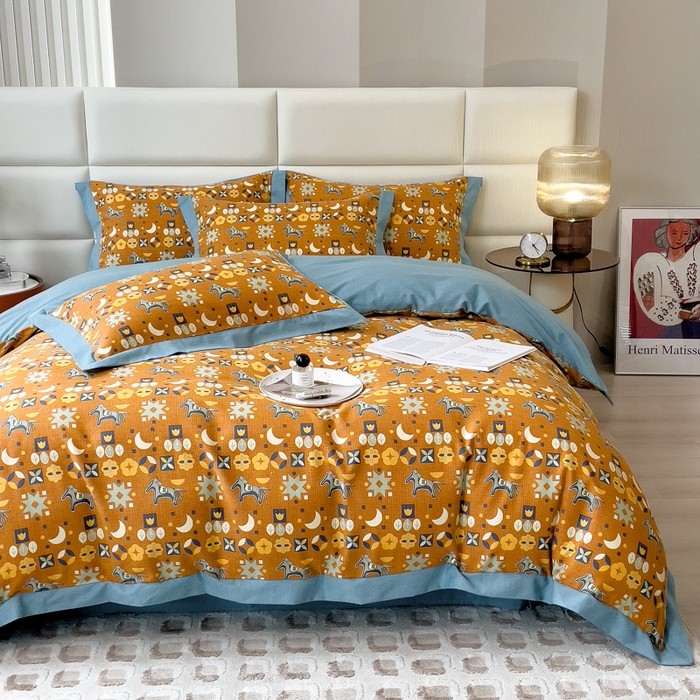 91家纺网 家纺一手货源 找家纺 （总）印季家纺 2025新款生态全棉纯棉磨毛混纺欧式花边款四件套