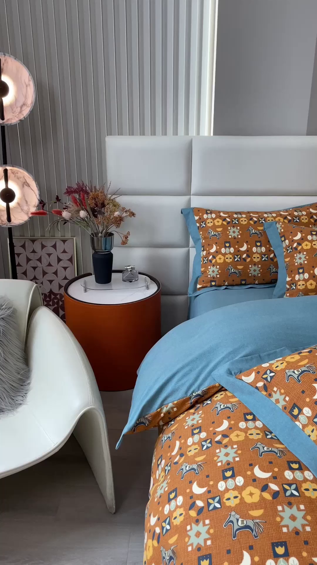 91家纺网 家纺一手货源 找家纺 印季家纺 2025新款生态全棉纯棉磨毛混纺欧式花边款四件套 安妮（橙）