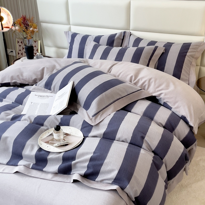 91家纺网 家纺一手货源 找家纺 印季家纺 2025新款生态全棉纯棉磨毛混纺欧式花边款四件套 淡路（兰）