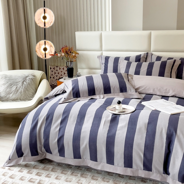 91家纺网 家纺一手货源 找家纺 印季家纺 2025新款生态全棉纯棉磨毛混纺欧式花边款四件套 淡路（兰）