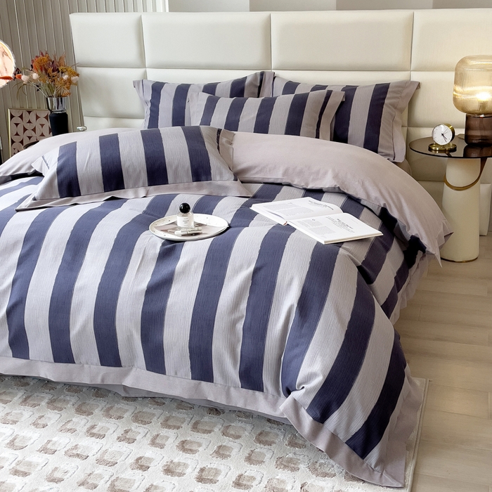 91家纺网 家纺一手货源 找家纺 印季家纺 2025新款生态全棉纯棉磨毛混纺欧式花边款四件套 淡路（兰）