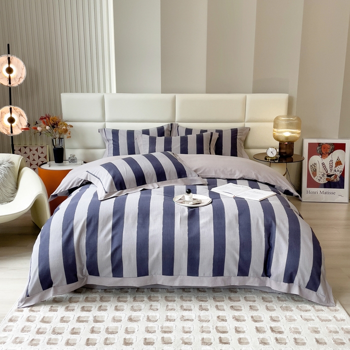 91家纺网 家纺一手货源 找家纺 印季家纺 2025新款生态全棉纯棉磨毛混纺欧式花边款四件套 淡路（兰）