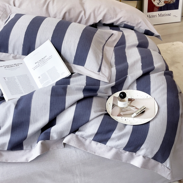 91家纺网 家纺一手货源 找家纺 印季家纺 2025新款生态全棉纯棉磨毛混纺欧式花边款四件套 淡路（兰）