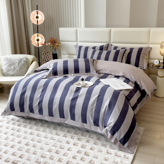 91家纺网 家纺一手货源 找家纺 印季家纺 2025新款生态全棉纯棉磨毛混纺欧式花边款四件套 淡路（兰）