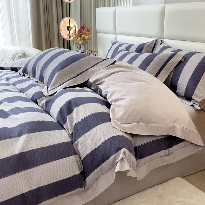 91家纺网 家纺一手货源 找家纺 印季家纺 2025新款生态全棉纯棉磨毛混纺欧式花边款四件套 淡路（兰）