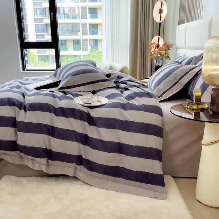 91家纺网 家纺一手货源 找家纺 印季家纺 2025新款生态全棉纯棉磨毛混纺欧式花边款四件套 淡路（兰）