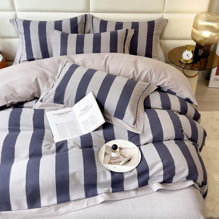 91家纺网 家纺一手货源 找家纺 印季家纺 2025新款生态全棉纯棉磨毛混纺欧式花边款四件套 淡路（兰）