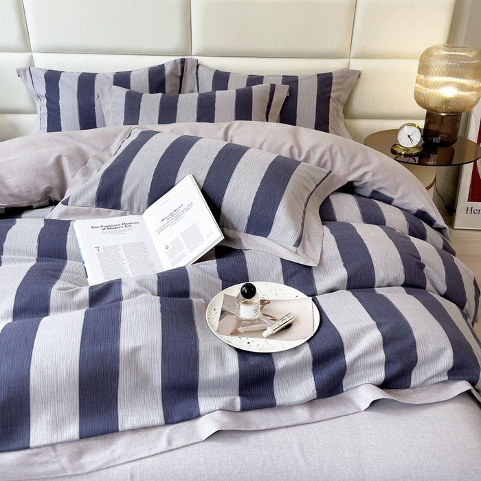 91家纺网 家纺一手货源 找家纺 印季家纺 2025新款生态全棉纯棉磨毛混纺欧式花边款四件套 淡路（兰）