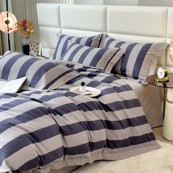 91家纺网 家纺一手货源 找家纺 印季家纺 2025新款生态全棉纯棉磨毛混纺欧式花边款四件套 淡路（兰）