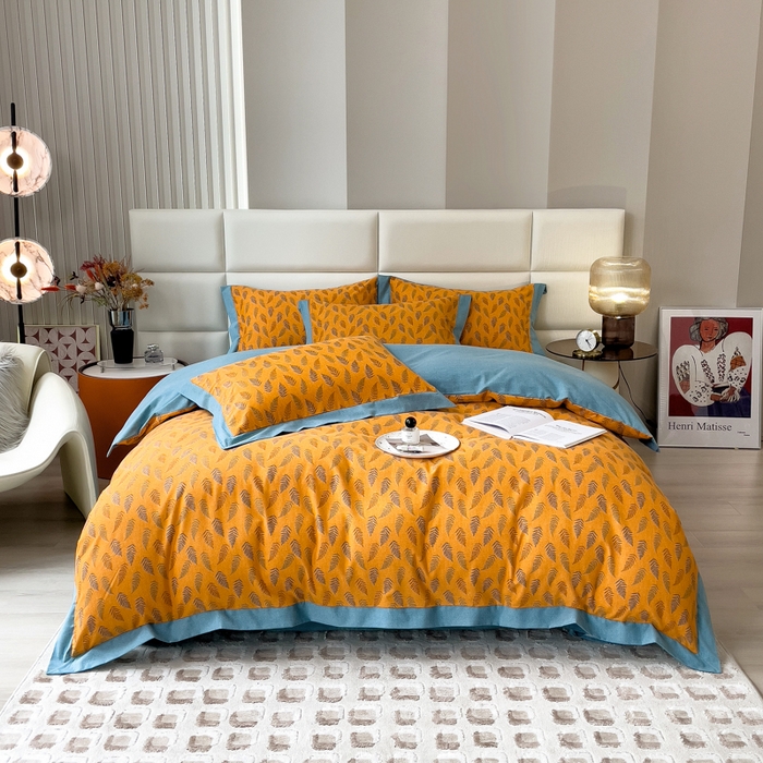 91家纺网 家纺一手货源 找家纺 印季家纺 2025新款生态全棉纯棉磨毛混纺欧式花边款四件套 繁星