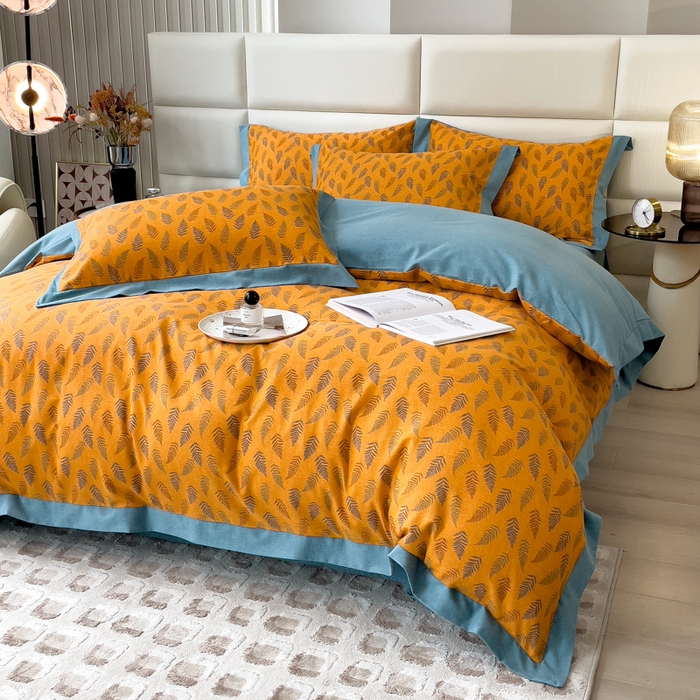 91家纺网 家纺一手货源 找家纺 印季家纺 2025新款生态全棉纯棉磨毛混纺欧式花边款四件套 繁星